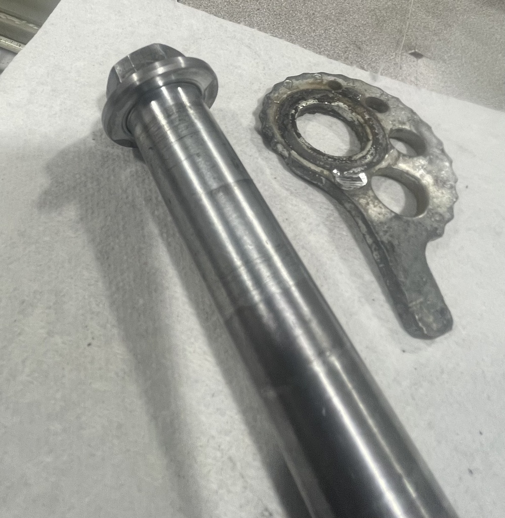 KDX Welded Rear Axle Cam Removal